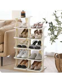 1 Stück mehrstufiges Schuhgestell, einfacher Schuhschrank für den Hauseingang, schmale Aufbewahrung, platzsparend, Zufallsfarbe
