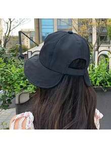 1 件渔夫帽女夏可扎马尾遮阳帽韩版百搭防晒遮脸鸭舌帽薄款日式太阳帽可折叠宽边马尾遮阳帽可调节，夏季速干太阳帽，渔夫帽，女式沙滩帽设计，适合海滩、旅行和休闲穿着 - 耐用时尚的沙滩配饰，沙滩帽，安全贴合头饰