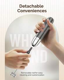 Maestri House Rechargeable Milk Frother, LunaFro Mini Handheld Electric Foam Maker Detachable Stainless Steel Whisk Drink Mixer Foamer Mini Blender For Matcha, Lattes, Cappuccino, No Stand - 中灰色和銀色 - 查看 5