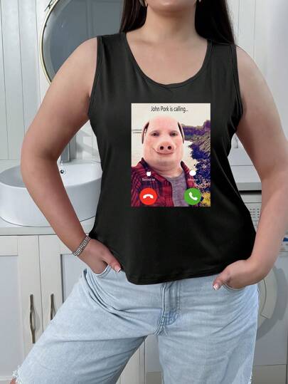 Customized Plus Size Women's Narrow Shoulder Pajamas Tank Top Loungewear, Add Your Text, Choose Your Favorite Color And Font, Design Your Own Personalized Printed Tops, Customized Women's Tops, Gifts For Girlfriend/Family Members, Mother's Day Gifts, Birthday Gifts, Wedding Gifts And More. Text Customization, Tank Tops, Pattern Printed Women's Tank Tops, Customized Summer Top