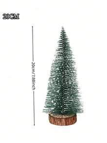 4棵迷你圣诞树，尺寸分别为10厘米/15厘米/20厘米/25厘米，植绒松针圣诞树，白色雪松桌面小圣诞树，桌面装饰礼品，松针圣诞装饰品，圣诞节 - 綠色 - 查看 6