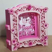 1 pieza Corte de metal en forma de tarjeta de felicitación 3D, troquel de corte y estampado DIY, adecuado para scrapbooking, tarjetas de papel, tarjetas de felicitación, álbumes, decoración de manualidades - Plateado - Ver 8