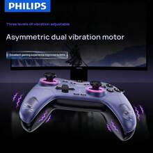 PHILIPS DLK5070 Wireless Game Controller | Magnetic Detachable Panel | Dual Hall Triggers | Six-Axis Gyroscope | No Lag | Gaming-Grade Joystick | Programmable Buttons | Vibration Feedback | Long Battery Life