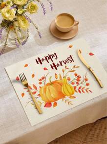 1 buc/4 buc/6 buc/60 buc covorașe izolate cu veveriță, dovleac, frunze de arțar, covorașe din in Hello Autumn, covorașe ușor de curățat, potrivite pentru casă, restaurant, decor pentru masă, rechizite pentru casă