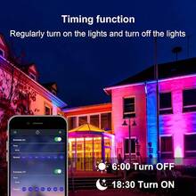 Reflectore Led Exterior RGB 60W 2 Pack, ELEGANTED Luz Lampara para Exterior, Equivalente a 600W con Bluetooth y Control Remoto, IP66, 16 Millones de Colores, Momento, para Jardín Fiesta Halloween - 30 W - Ver 11