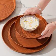 3 Stück Kunststoff Rund Tablett, Lebensmittel Tablett, Tee Tablett, Haushalt Wasser Tasse Aufbewahrungstablett, Café Snack Tablett, geeignet für Küche, Wohnzimmer, Outdoor-Party