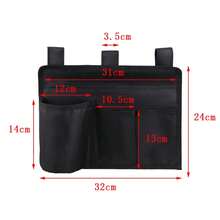 Bolsa de almacenamiento para mesita de noche, bolsa colgante conúltiples bolsillos, organizador de accesorios para cama, dispositivo de tela Oxford para litera de dormitorio, libro de Hospital AAYG - Negro - Ver 3