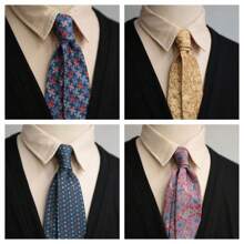 Artistic Jacquard Floral Neck Ties Cravat Ascots Oil Painting Tie Bowknot Gravatas Wedding Necktie Gentleman Party Unisex Cosplay