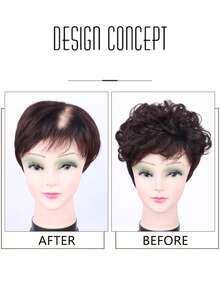 合成长水波卷半头假发女士假发隐形头顶假发块增加发量