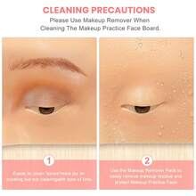 Makeup Practice Face Board 3D Realistic Pad, Reusable Eyeshadow Practice Eyes For Makeup Artist Board Makeup Practice, Eyeshadow Eyeliner Eyebrow Mapping Realistic Face Skin Make Up Practice Face