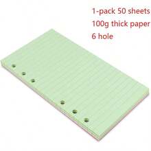 Colorful 6-Hole Ruled Refills Inserts,  5-Color Loose Leaf Planner Filler Paper For Personal Size Organizer Binder,  50 Sheets/100 Pages, Lined - Multicolor - View 4