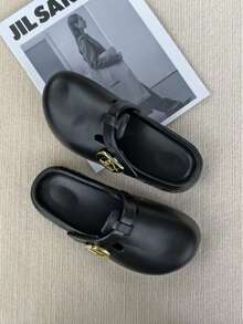 Zuecos negros para mujer, ligeros y suaves, pantuflas tipo mula aptas para pies anchos, pantuflas de verano para mujeres - Negro - Ver 2