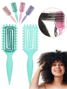 1 件卷发梳 – 螺旋刷毛顺发梳，适用于卷发，防毛躁，增强弹性，非常适合日常造型和淋浴使用，适合女性和女孩，返校，旅行度假必需品，女士发饰 - 彩色 - 查看 4