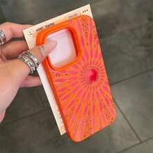 1pcs Sun Totem  Pattern Texture Phone Case For IPhone 16 Pro Max 15 14 13 12 11 Pro Plus IP13ProMax/IP14ProMax X Xs Case - trái cam - Xem 2