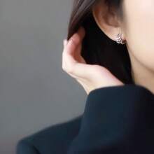 锆石水晶叶耳环，优雅百搭的时尚耳环，高品质