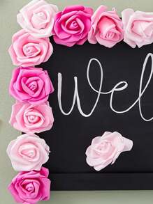 30 pièces Têtes de fleurs de rose artificielles en vrac, têtes de roses roses, fausses fleurs roses sans tige en mousse, mini fleurs de rose poussière rose pour DIY, Mariage, décoration de fête à domicile