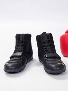 TACHUAN 1 Pair Women's Professional Wrestling High-Top Boxing Shoes, Kickboxing Fighting Training Boots For Fitness Gym Martial Arts