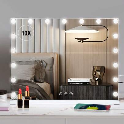 80x60CM Extra Large  Light Up Mirror Vanity Make Up Mirror+17 LED Bulbs