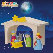 Woomax Wooden Nativity Scene For Children With 11 Christmas Figures, A Manger With A Star, The Three Wise Men, Animals, And A Tree. Educational FSC Toy With, Soft-Touch Pieces. Ideal For Decorating And Playing With Christmas Toys For Ages 3 And Up. ✅ Delivery Within 24/48 Hours To Mainland Spain. - Black - View 6