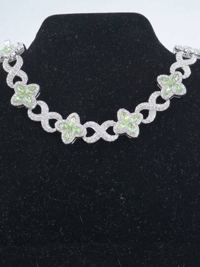 قلادة بسلسلة إسورة ذات أربعة أوراق شبه منحرفة وطراز أوربي أمريكي، موضة أنيقة وعصرية للرجال والنساء