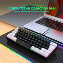 HXSJ kabelgebundene Tastatur mit USB-C abnehmbarem Kabel, tragbares Design, RGB-Beleuchtung und Membranstruktur, geeignet für Zuhause, Büro und Gaming Verwendung, nur kabelgebunden