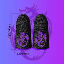 Najnowszy rękaw na palce do gry Dragon Series, fajny rękaw na palce z włókna węglowego ze wzorem smoka, oddychający rękaw na palce do gry, aby poprawić komfort i precyzję, 24-godzinna skuteczna rękawica na palce do gry w telefon zaprojektowana dla graczy - Wielokolorowe - Zobacz 3