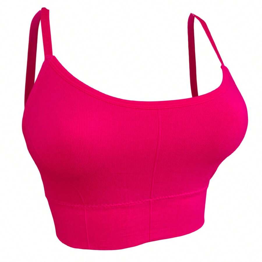 Top With Removable Pads And Thin Straps, Super Comfortable For The Gym - Hồng - Xem 1