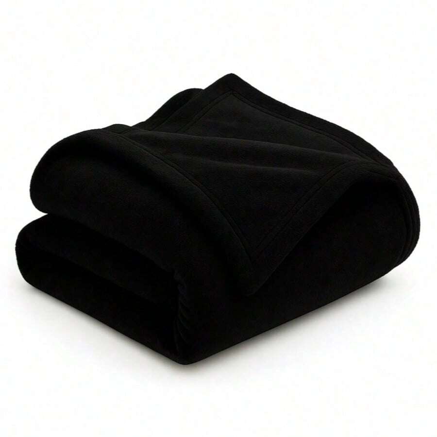 Kit 2 Plain Blankets For Couples In Microfiber 1.80 X 2.00 - Beauty & Comfort - KIT 2 BLACK - View 1