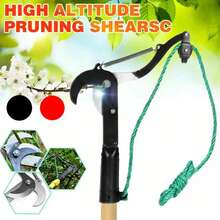 Podadora manual, tijeras de ramas de alta altitud, sierra de poda extensible para árboles frutales, herramienta de recorte de jardín con cuerda, tijeras de jardín - negro - Ver 4