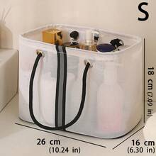 1 件装便携式网状淋浴架，适用于大学宿舍必备，淋浴架宿舍带 8 个口袋，大容量，适合海滩、游泳、健身房的淋浴袋