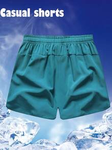 1pc 2025 New Summer Women Sports Shorts Outdoor Casual Bermuda Shorts - Blue - View 3