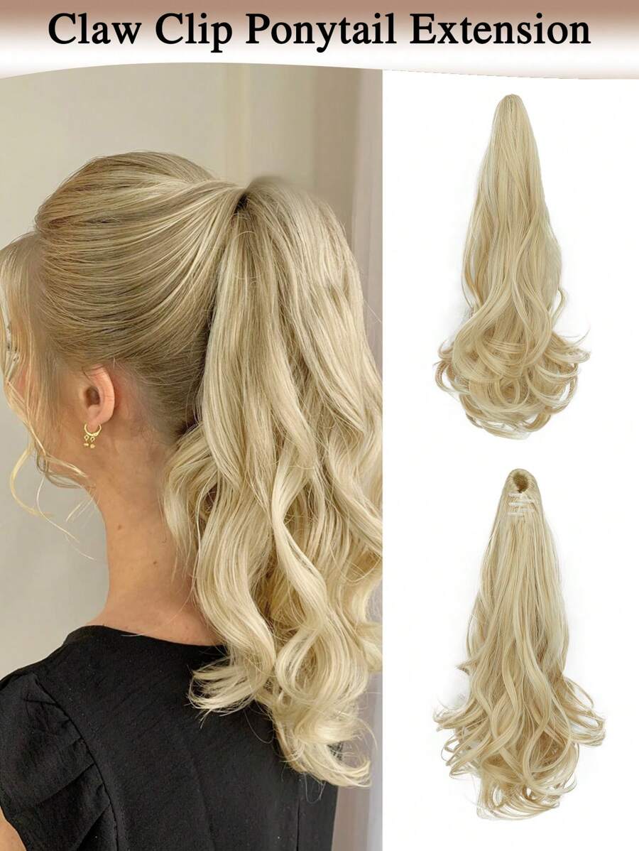 Extensión de cola de caballo con clip, extensión de cabello en cola de caballo de 12 pulgadas de largo, ondulada, suave y de aspecto natural, pieza de cabello sintético de buena calidad para uso diario y de fiesta de mujeres
