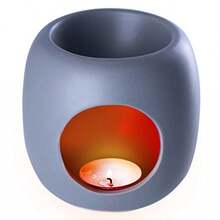 Grey Ceramic Oil Burner For Aromatherapy Relaxation Spa Aroma Lamp Aroma Burner 15cm Height 10cm Room Dr Aroma Ential Oil Burner Big Tealight Holder Scentsy WarmerM - Grey - View 2