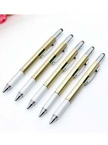 1pc 6-In-1 Multi-Purpose Pen Construction Tool, Gift Tool Pen, Multi-Purpose Pen With Ball Pen, Ruler, Touch Pen, Level, Screwdriver, Pen Tool Small Tool Pen Gift, Suitable For Dad Gift, Christmas And Birthday Presents Back To School - Yellow - View 15