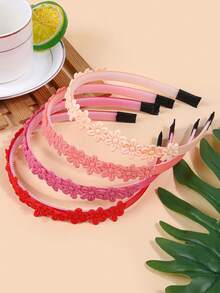 Set de 4 diademas con flores coloridas para niñas - Diademas con diseño de dulces de colores llamativos, accesorios de pelo populares para niños para uso diario y eventos - Multicolor - Ver 6