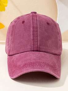 FASHION Solid Color Washed Multi-Color Thickened Distressed Vintage Baseball Cap 1pc - A - View 13