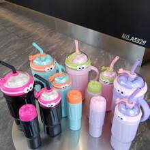 1 buc/3 buc sticle de apă multi-piesă color dopamină 1250 ml + 700 ml + 300 ml cu mâner, sticlă de apă cu paie de mare capacitate, atractivă și practică, potrivită pentru călătorii, sport, uz la birou, diverse cadouri de sărbători și ziua de naștere