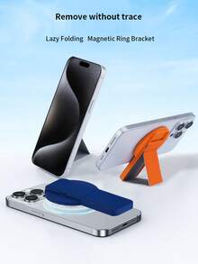 Supporto magnetico per telefono con anello in pelle, compatibile con iPhone 12-17 Pro Max, supporto da tavolo orizzontale e verticale, regalo di primavera - Multicolore - Visualizzare 3