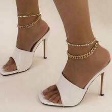 VENDAD-Layered Butterfly Anklet For Women Charms Butterfly Gold Sier Rhinestone Cuban Anklets Adjustable Anklet For Summer Beach - 金黃色 - 查看 6
