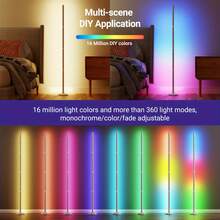 1/ 2Pcs RGB Smart LED Floor Lamps, With App-Controlled,  Music Atmosphere And Wireless USB Multi-Color Corner Ambient Lights, Suitable For Living Room,Bedrooms, Game Rooms, Family Gatherings And Festival Decoration. - White Round Bottom - View 6