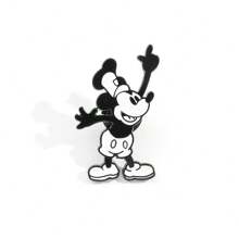 5 Peças Conjunto de Broches de Animal Cartoon Disney, Preto e Branco Capitão Mickey Mouse, Alfinete de Esmalte, Acessórios para Mochila, Roupas, Joias, Placas Metálicas, Presentes
