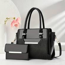 2-Piece Set Women's Tote Bags - Large Capacity - Black - View 2