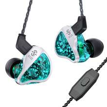 CCZ Harmony BC01 Pro Wired Earphones 1DD 1BA Hybrid Drivers In-Ear Headphones Tri-Frequency Balanced Armature Noise Isolating Headset Built-In Mic IEM For Gaming, Laptop - 透青色 - 查看 6