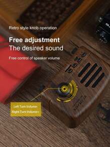 Retro Bluetooth Speaker, Nostalgic Mini Bluetooth Audio Player, Micro USB Rechargeable Cute Portable Outdoor Speaker