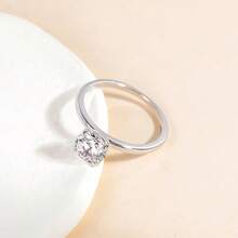 EAMTI 1.5CT 925 Sterling Silver Engagement Rings Round Cut Solitaire Cubic Zirconia CZ Wedding Promise Rings Her Wedding Bands Women Size 3-11 - 銀色 - 查看 2