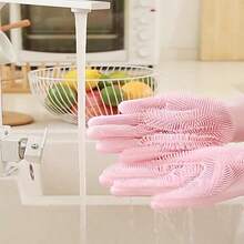 1 Pair Pet Grooming Gloves - Cat & Dog Bathing Gloves - Silicone Material, Durable - Pet Bathing And Massage - View 4