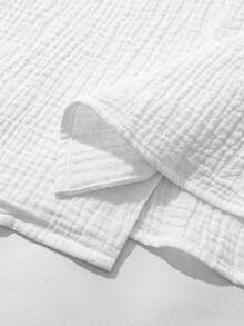 男士休闲度假夏季户外及日常穿着，经典纯色宽松短袖衬衫，纽扣开襟，是夏威夷海滩度假、音乐节和日常穿着的理想之选。 - 白色 - 查看 9