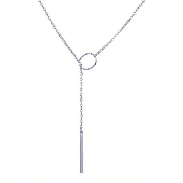 1 pieza Cadena de collar elegante y simple de aro de metal