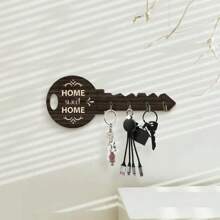 1pc Fashionable Wooden Key Hook - Wall Mounted Key Holder, Painted Surface, Easy Installation, Suitable For Living Room, Apartment, Holiday Gift Room Decor Bedroom Decor Home Decor Wall Decor