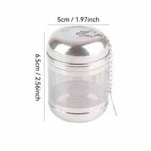 1 件，304 不锈钢茶滤网茶球浸泡器，茶滤网茶过滤器间隔扩散器，带延长链钩，适用于散叶茶和咖啡，咖啡配件返校 - 銀色 - 查看 5